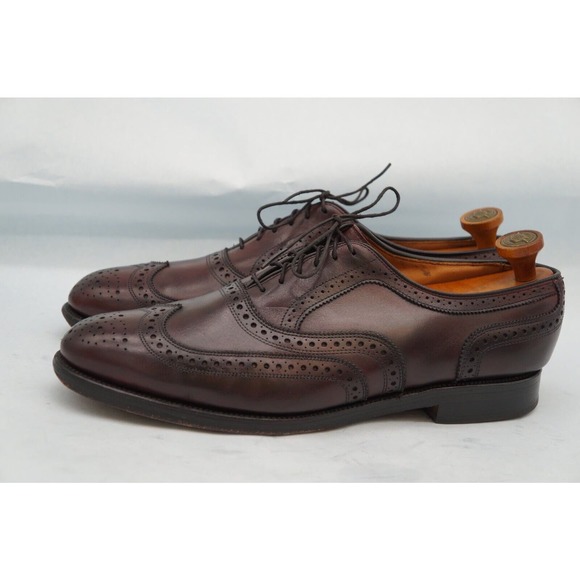 Allen Edmonds Barrington Burgundy Leather Wingtip Blucher Dress Shoe SZ 12 D - Picture 3 of 12